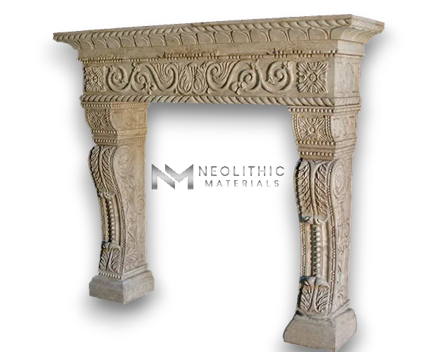 Limestone Fireplace Mantel - Image 3